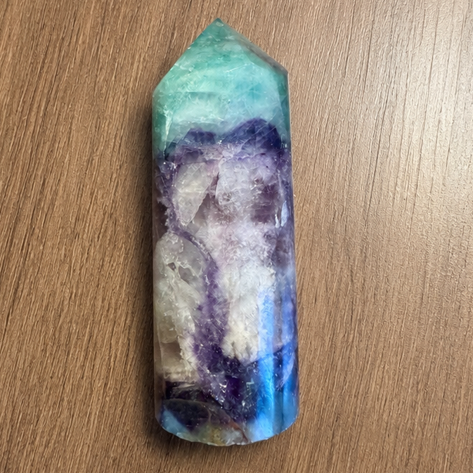 Borealis Point - 4.8" Rainbow Fluorite Tower