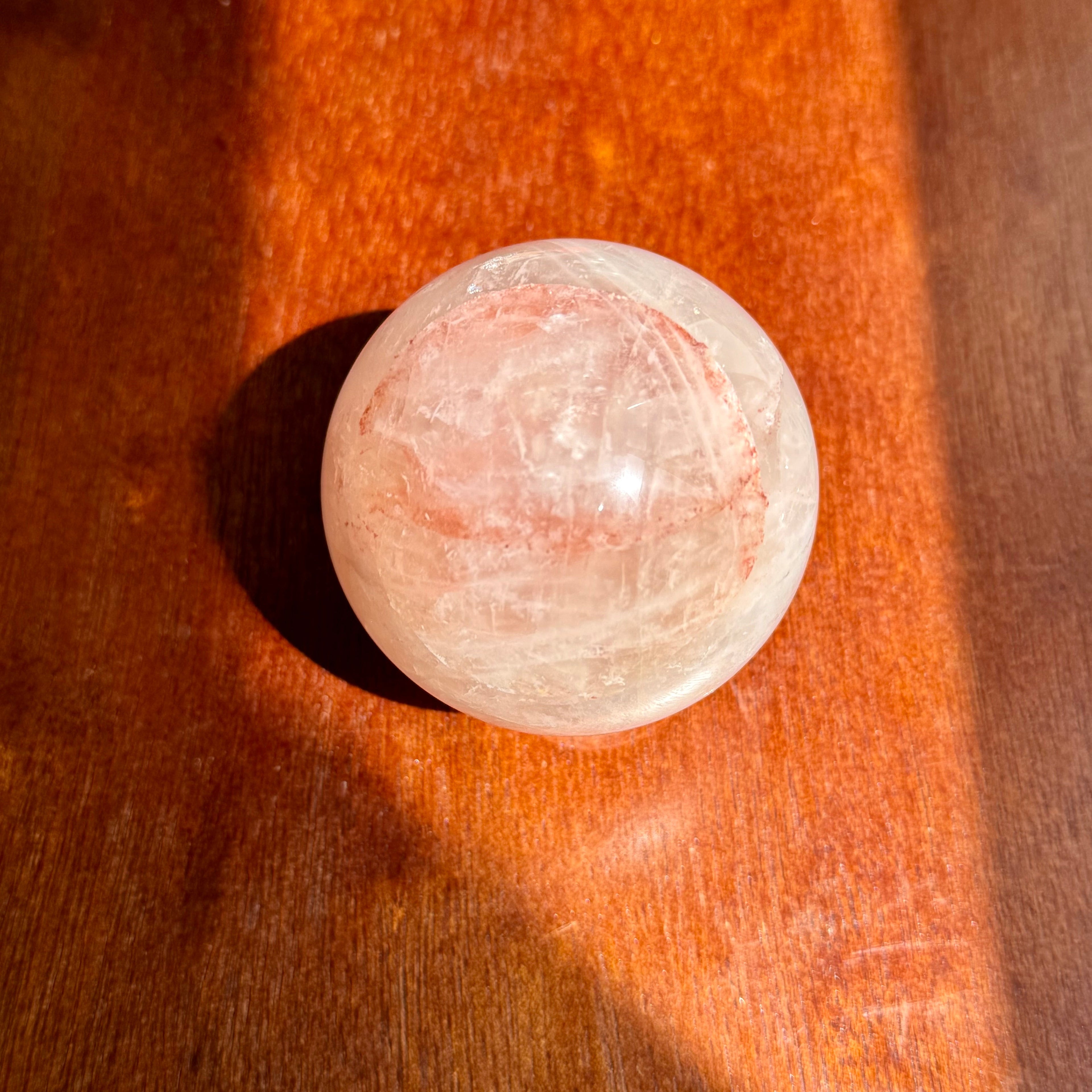 Blushed Veil - 2.2” Ferruginous Quartz Sphere