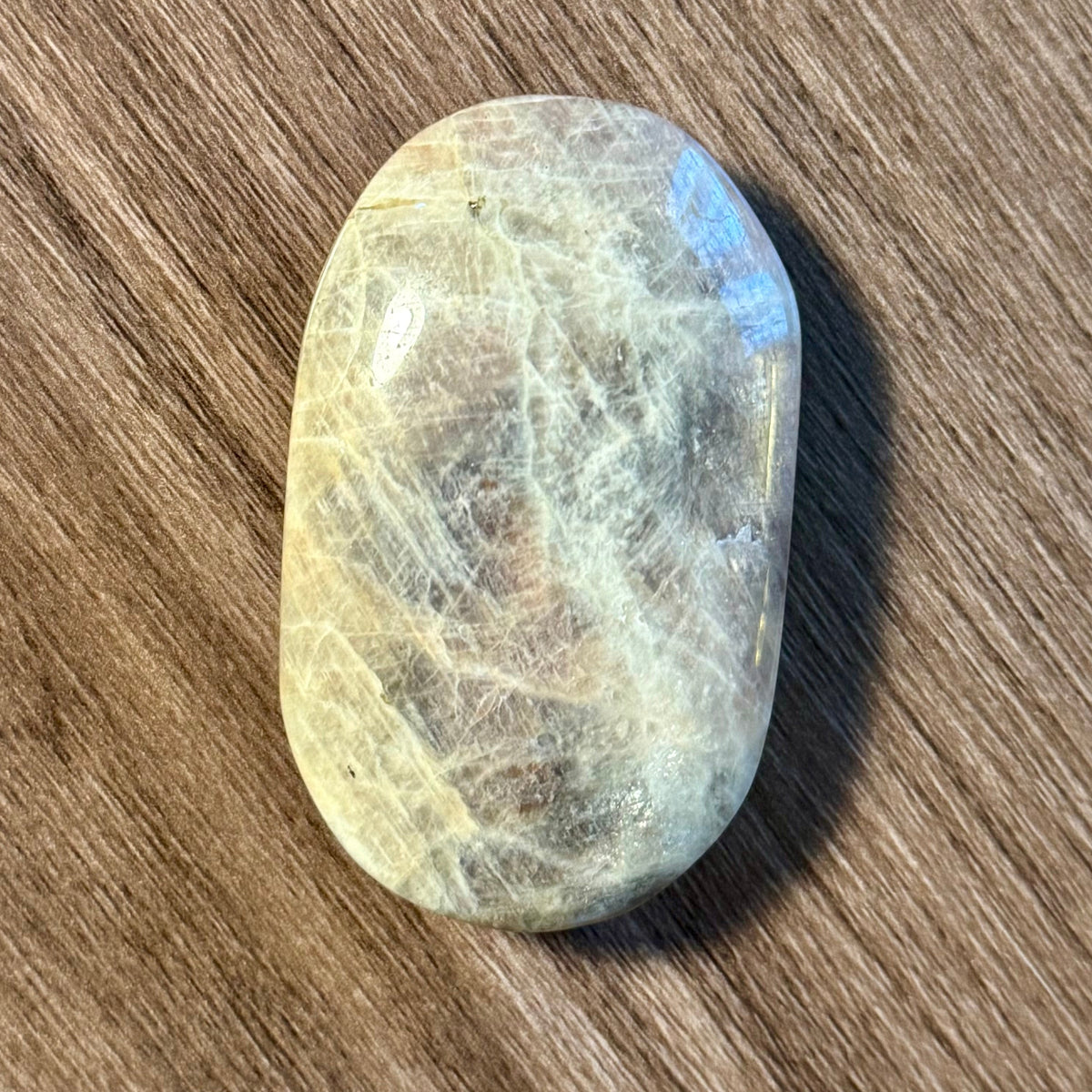 Fogbound Relic - 2.7” Rainbow Moonstone Palmstone