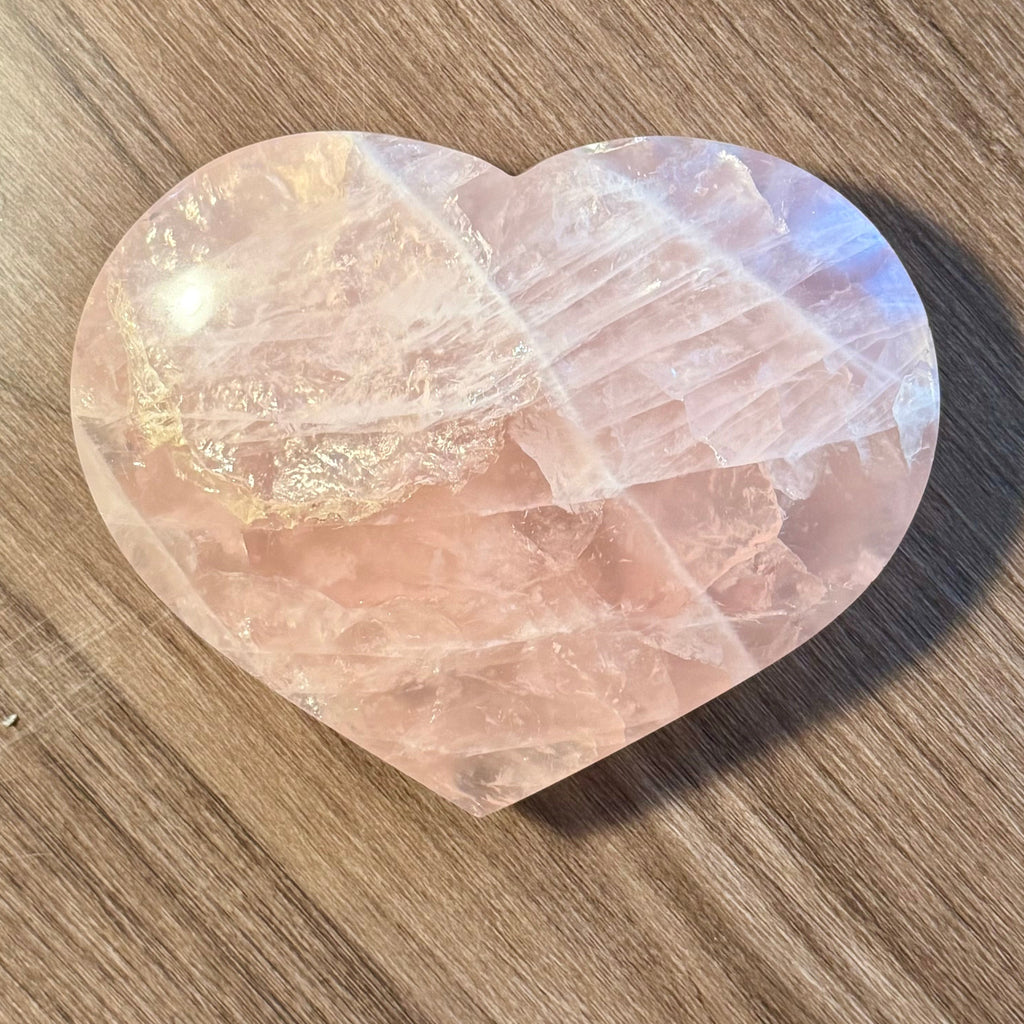 Eternal Bloom - 5.5"x4.2" Rose Quartz Heart