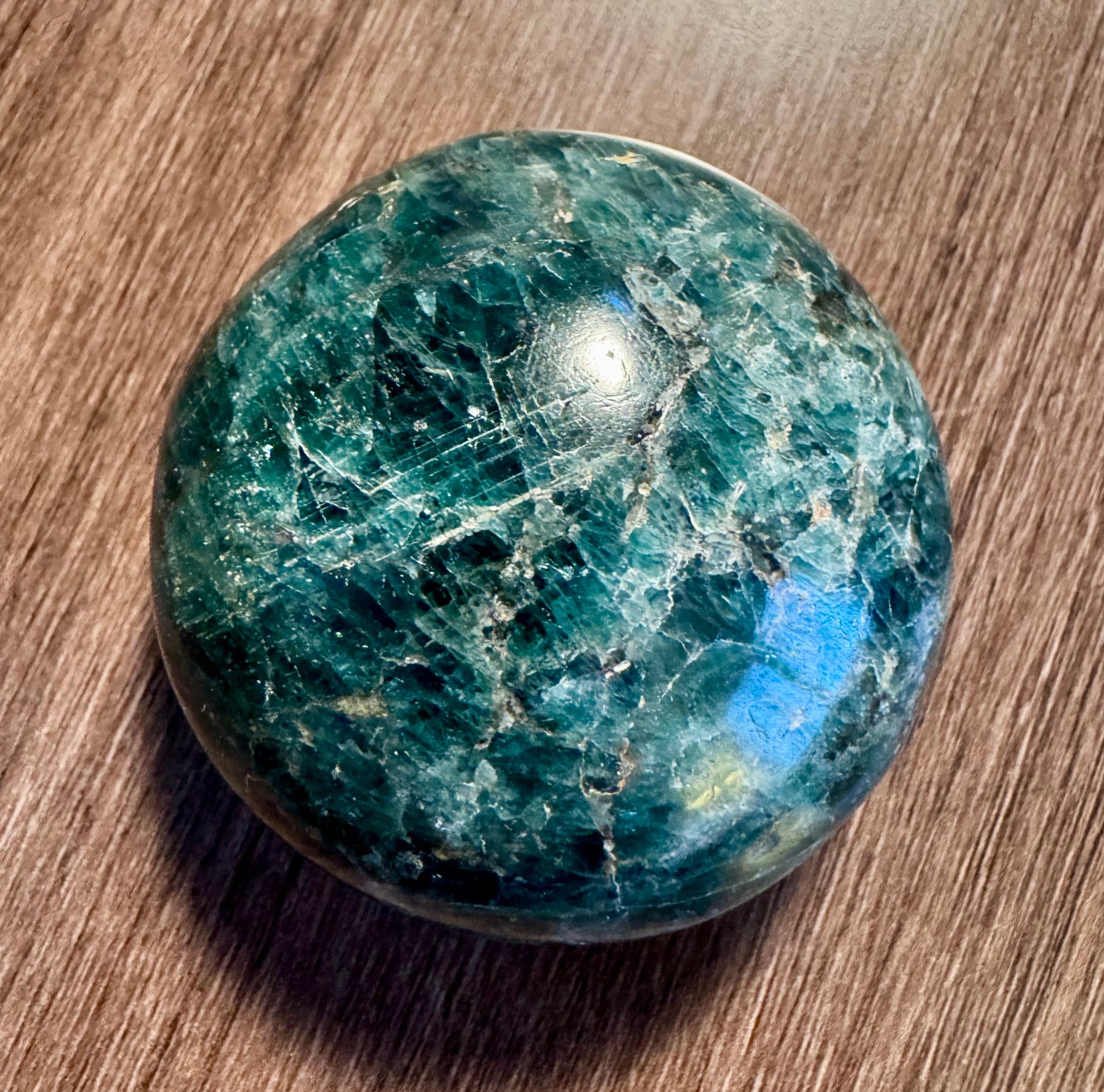 Deep Sea Energy - 2” Blue Apatite Palm Stone