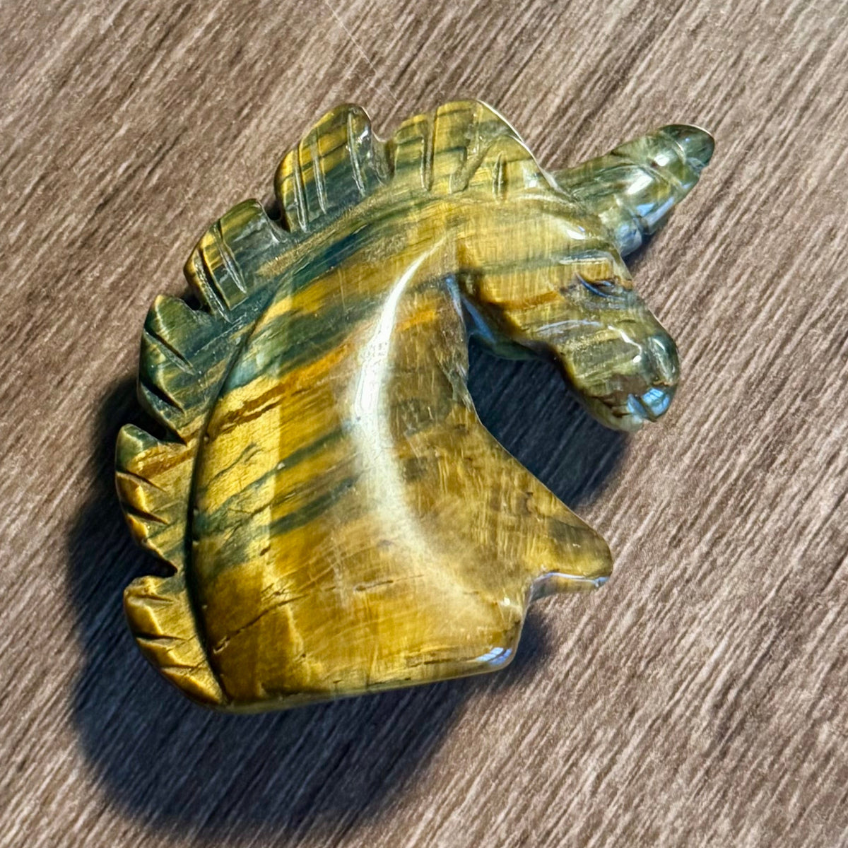 Enchanted Guardian - 2" Carved Tiger's Eye Unicorn