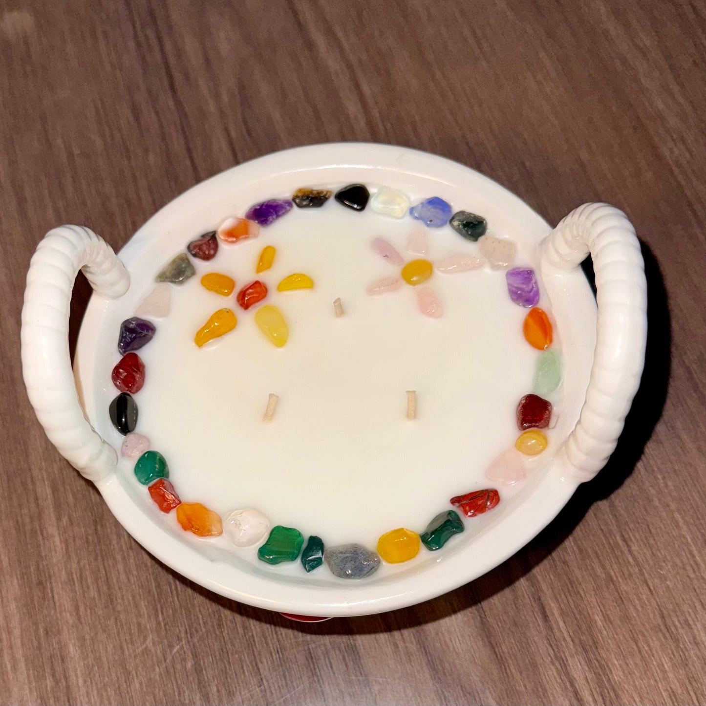 Hand-poured Candles with Crystal chips